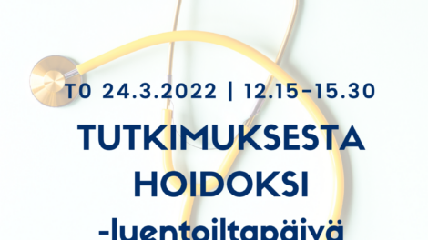 Stetoskooppi, Eupatin ja Aurian logot. Teksti to 24.3. klo 12.15-15.30 Tutkimuksesta hoidoksi -luentoiltapäivä. Osallistu Turussa tai verkossa.